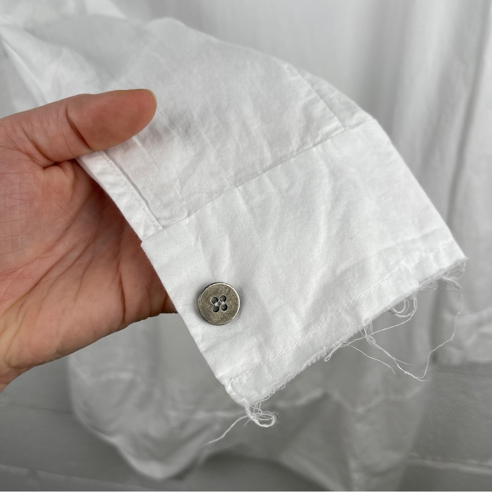 Studio B3 White Button Down Cotton Tunic Blouse Size 40/42 - Picture 9 of 14